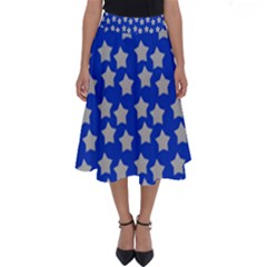 Silver Stars Royal Blue Perfect Length Midi Skirt by snowwhitegirl