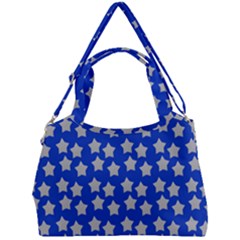 Silver Stars Royal Blue Double Compartment Shoulder Bag