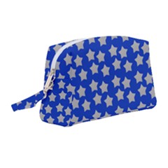 Silver Stars Royal Blue Wristlet Pouch Bag (medium) by snowwhitegirl