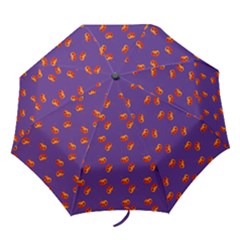 Kawaii Pumpkin Purple Folding Umbrellas by snowwhitegirl