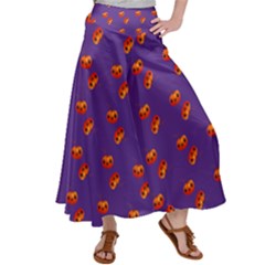 Kawaii Pumpkin Purple Satin Palazzo Pants by snowwhitegirl