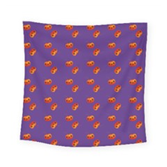 Kawaii Pumpkin Purple Square Tapestry (small) by snowwhitegirl