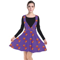 Kawaii Pumpkin Purple Plunge Pinafore Dress by snowwhitegirl