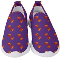 Kawaii Pumpkin Purple Kids  Slip On Sneakers