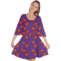 Kawaii Pumpkin Purple Velour Kimono Dress by snowwhitegirl