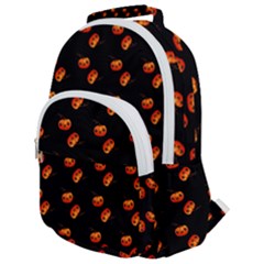 Kawaii Pumpkin Black Rounded Multi Pocket Backpack