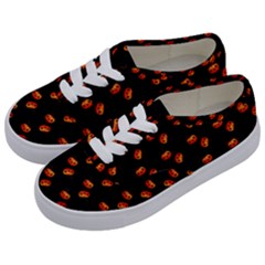 Kawaii Pumpkin Black Kids  Classic Low Top Sneakers by snowwhitegirl