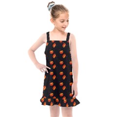 Kawaii Pumpkin Black Kids  Overall Dress by snowwhitegirl