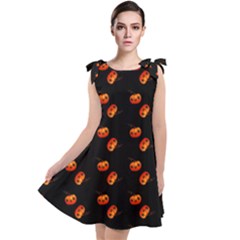 Kawaii Pumpkin Black Tie Up Tunic Dress by snowwhitegirl