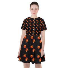 Kawaii Pumpkin Black Sailor Dress by snowwhitegirl