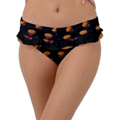 Kawaii Chips Black Frill Bikini Bottom