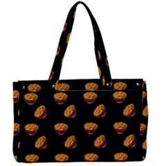 Kawaii Chips Black Canvas Work Bag