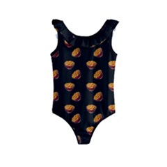 Kawaii Chips Black Kids  Frill Swimsuit by snowwhitegirl