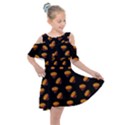 Kawaii Chips Black Kids  Shoulder Cutout Chiffon Dress View1