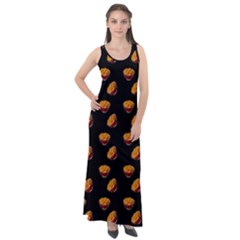 Kawaii Chips Black Sleeveless Velour Maxi Dress by snowwhitegirl