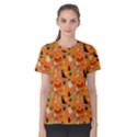 Halloween Treats Pattern Orange Women s Cotton Tee View1