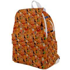 Halloween Treats Pattern Orange Top Flap Backpack