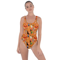 Halloween Treats Pattern Orange Bring Sexy Back Swimsuit by snowwhitegirl