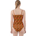 Halloween Treats Pattern Orange Cut Out Top Tankini Set View2