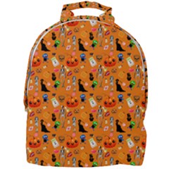 Halloween Treats Pattern Orange Mini Full Print Backpack by snowwhitegirl