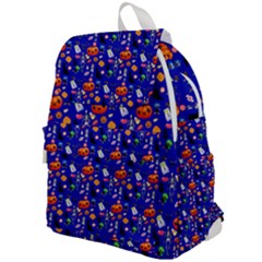 Halloween Treats Pattern Blue Top Flap Backpack