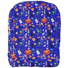 Halloween Treats Pattern Blue Full Print Backpack by snowwhitegirl