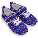 Halloween Treats Pattern Blue Kids  Velcro Strap Shoes View3