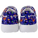 Halloween Treats Pattern Blue Kids  Velcro Strap Shoes View4