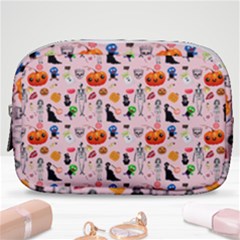 Halloween Treats Pattern Pink Make Up Pouch (small) by snowwhitegirl