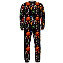 Halloween Treats Pattern Black Onepiece Jumpsuit (men)  by snowwhitegirl