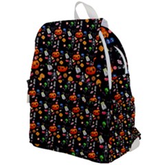 Halloween Treats Pattern Black Top Flap Backpack