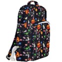 Halloween Treats Pattern Black Double Compartment Backpack View2