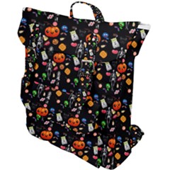 Halloween Treats Pattern Black Buckle Up Backpack by snowwhitegirl