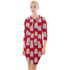 Ghost Pet Red Quarter Sleeve Hood Bodycon Dress by snowwhitegirl