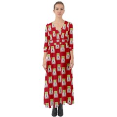 Ghost Pet Red Button Up Boho Maxi Dress by snowwhitegirl