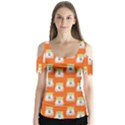 Ghost Pet Orange Butterfly Sleeve Cutout Tee  View1