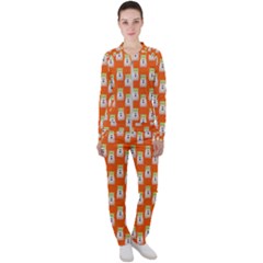 Ghost Pet Orange Casual Jacket And Pants Set