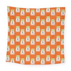 Ghost Pet Orange Square Tapestry (large) by snowwhitegirl