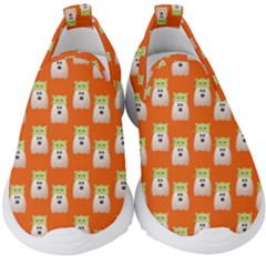 Ghost Pet Orange Kids  Slip On Sneakers by snowwhitegirl