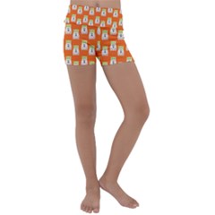 Ghost Pet Orange Kids  Lightweight Velour Yoga Shorts