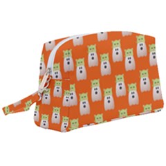 Ghost Pet Orange Wristlet Pouch Bag (large)