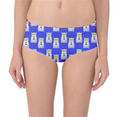 Ghost Pet Blue Mid-waist Bikini Bottoms by snowwhitegirl