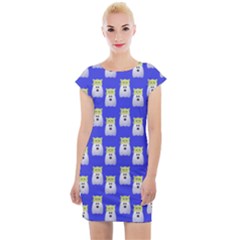 Ghost Pet Blue Cap Sleeve Bodycon Dress