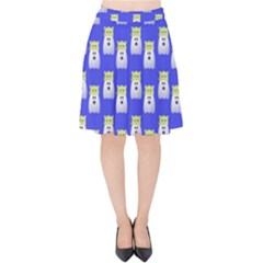 Ghost Pet Blue Velvet High Waist Skirt by snowwhitegirl