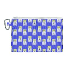 Ghost Pet Blue Canvas Cosmetic Bag (large) by snowwhitegirl