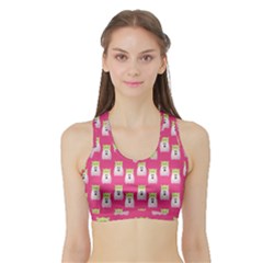 Ghost Pet Pink Sports Bra With Border by snowwhitegirl