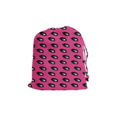 Eyes Dark Pink Drawstring Pouch (medium) by snowwhitegirl