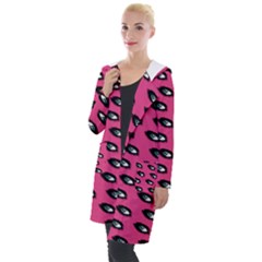 Eyes Dark Pink Hooded Pocket Cardigan