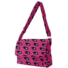 Eyes Dark Pink Full Print Messenger Bag