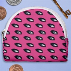 Eyes Dark Pink Horseshoe Style Canvas Pouch by snowwhitegirl